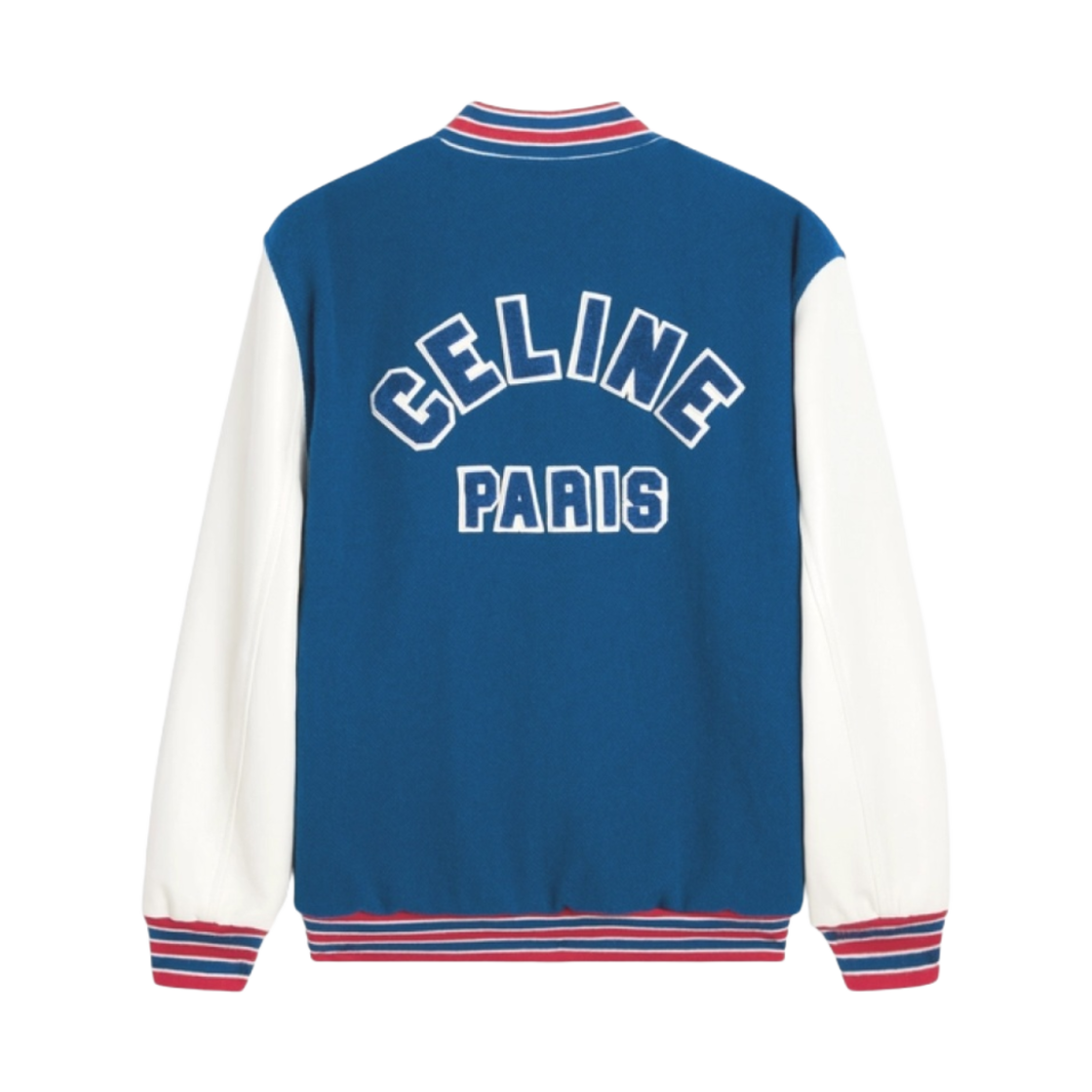 (W) 셀린느 텍스쳐드 울 바시티 자켓 코발트((W) Celine Varsity Jacket in Textured Wool Cobalt) - 2