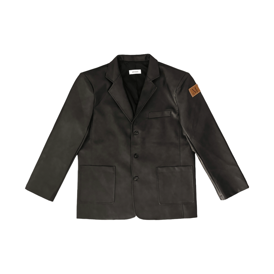 P00000QH_BR MUCENT Duns Daddyfit Blazer Leather Jacket Brown