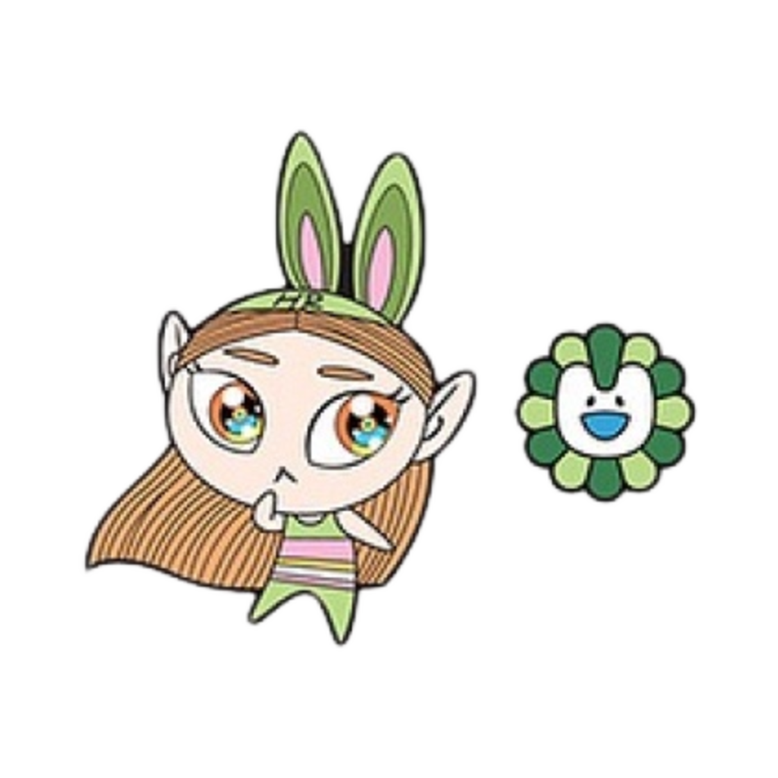 - NewJeans x Murakami Metal Pin Badge Haerin Green