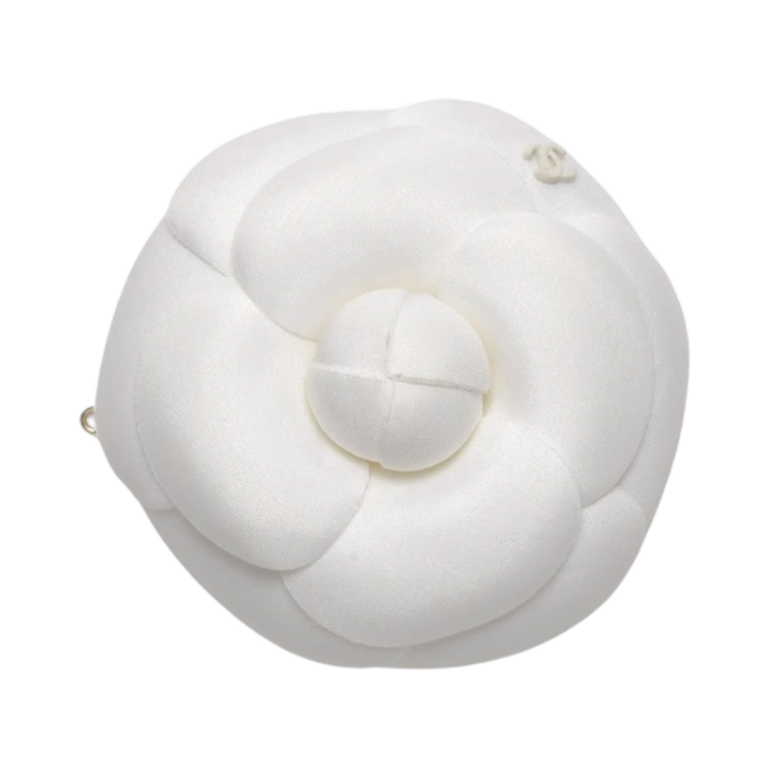 (W) 샤넬 까멜리아 바레트 실크 폰지 & 화이트((W) Chanel Camellia Barrette Silk Pongee White) - 1
