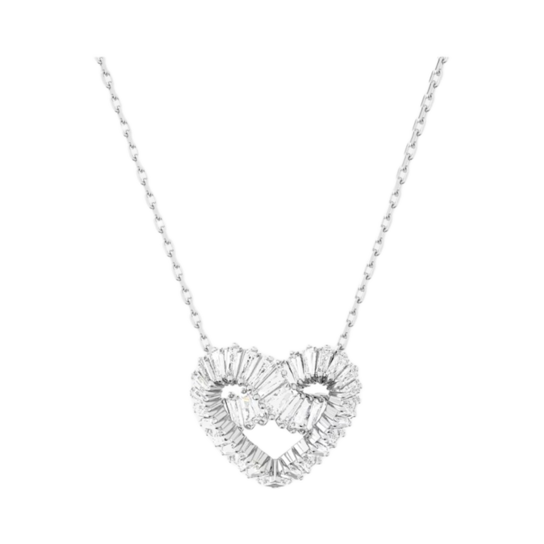 (W) 스와로브스키 매트릭스 하트 팬던트 화이트 로듐 플래팅((W) Swarovski Matrix Heart Pendant White Rhodium Plated) - 2