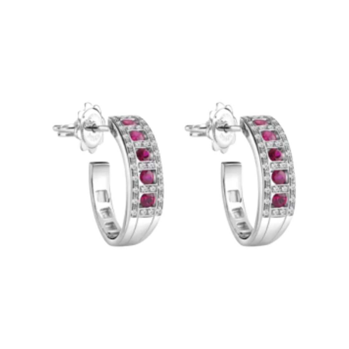 20062796 Damiani Rubies Earrings White Gold Diamonds