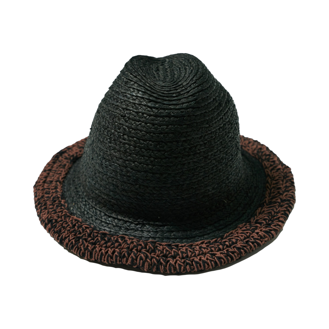 HAT75 Misu A Barbe Black Straw Hat Brown