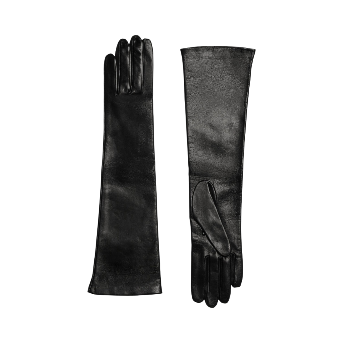 (W) 보테가 베네타 나파 레더 미디 글러브 블랙((W) Bottega Veneta Nappa Leather Midi Gloves Black) - 1