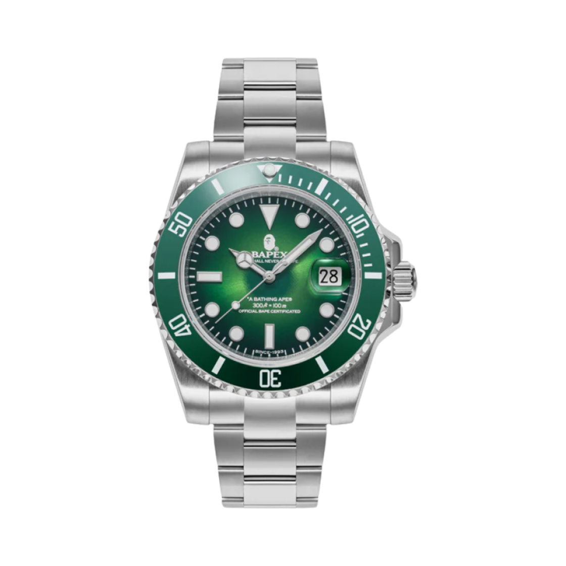 베이프 타입 1 베이펙스 워치 실버 그린 - 리뉴얼 버전(BAPE Type 1 Bapex Watch Silver Green - Renewal Ver.)