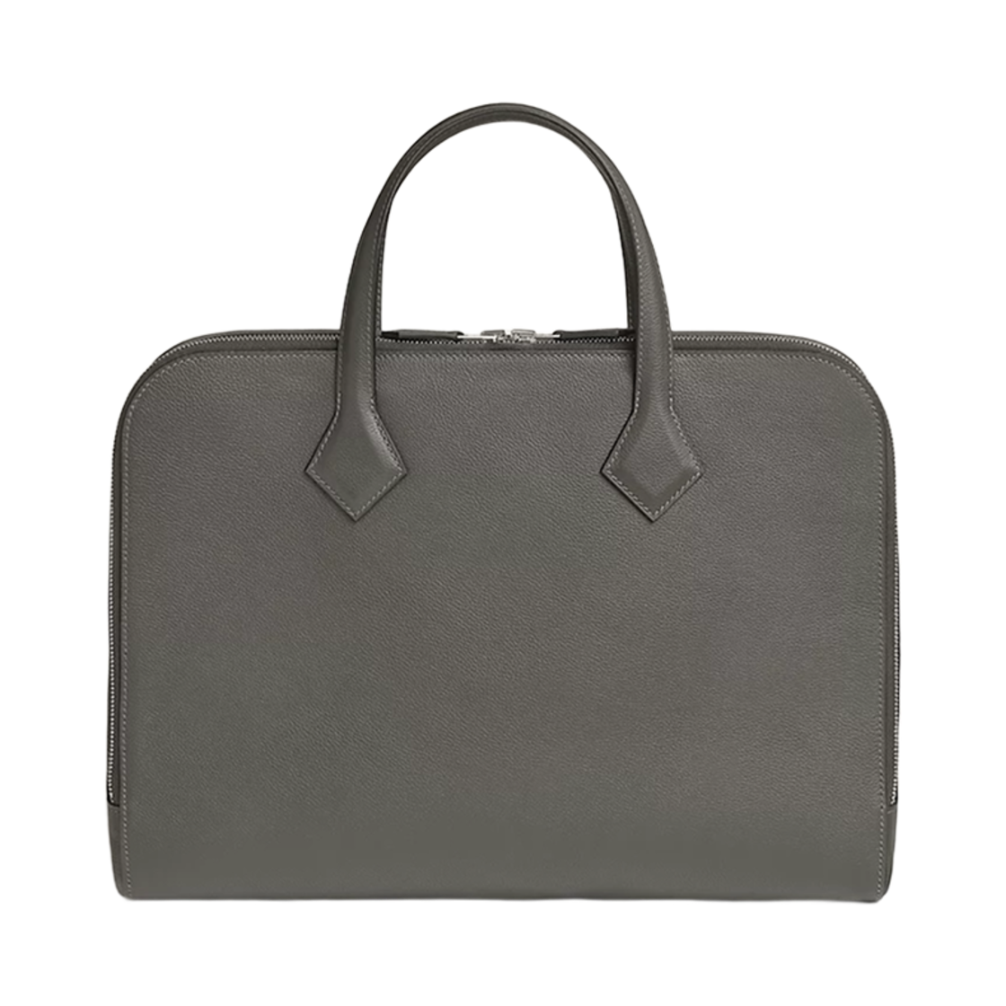 H076569CK0L Hermes Victoria Light Briefcase Evercolor & Palladium Gris Meyer