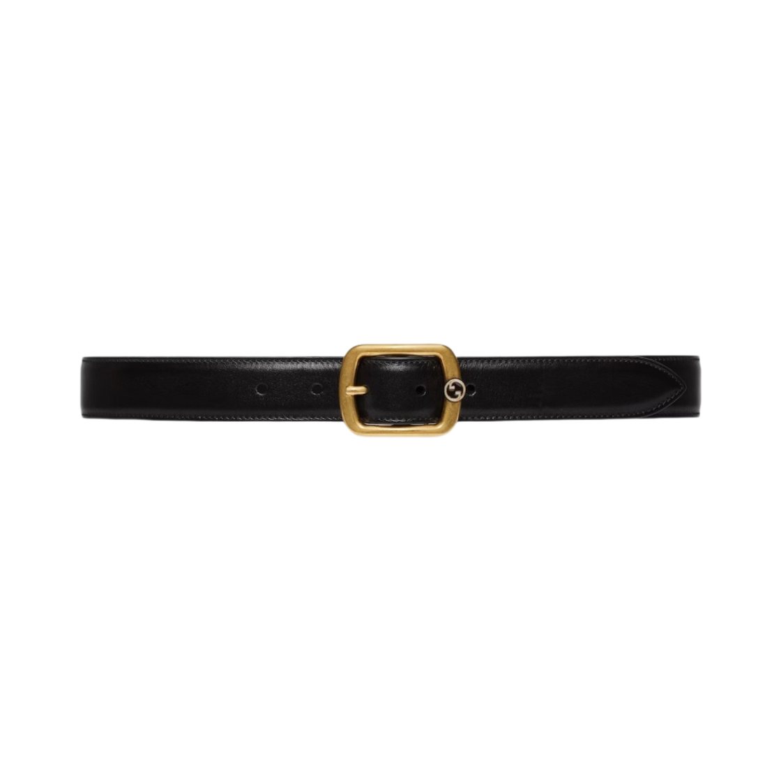 구찌 벨트 직사각형 버클 블랙 레더(Gucci Belt with Rectangular Buckle Black Leather) - 1