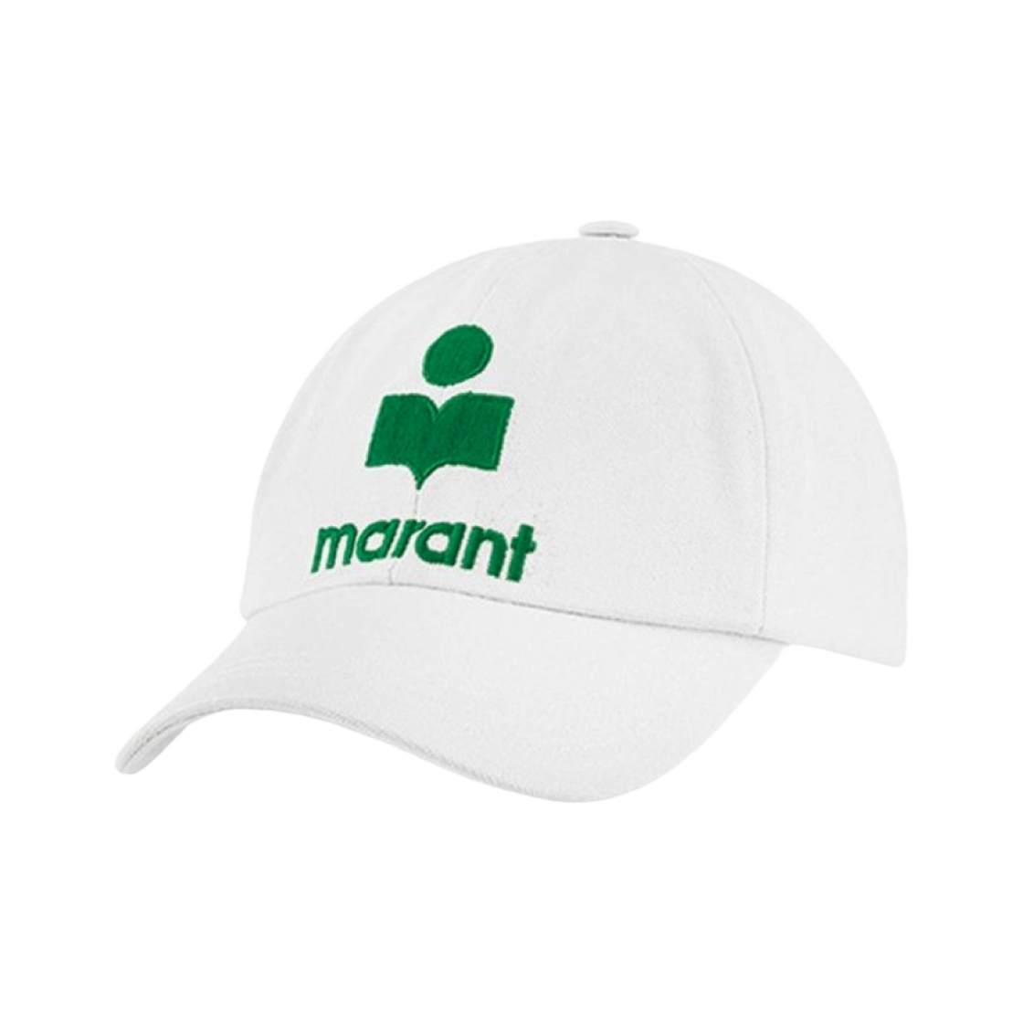 CQ001XHB-A3C01J-WHED Isabel Marant Tyron Logo Cap White Emerald - 24SS