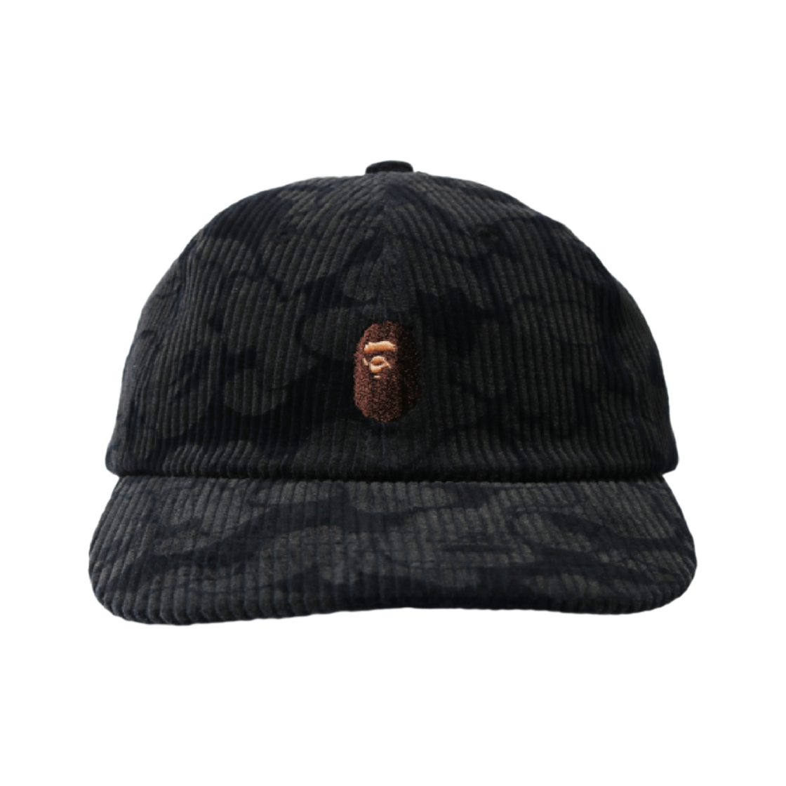 (W) 베이프 솔리드 카모 코듀로이 패널 캡 네이비 블루((W) BAPE Solid Camo Corduroy Panel Cap Navy Blue) - 2