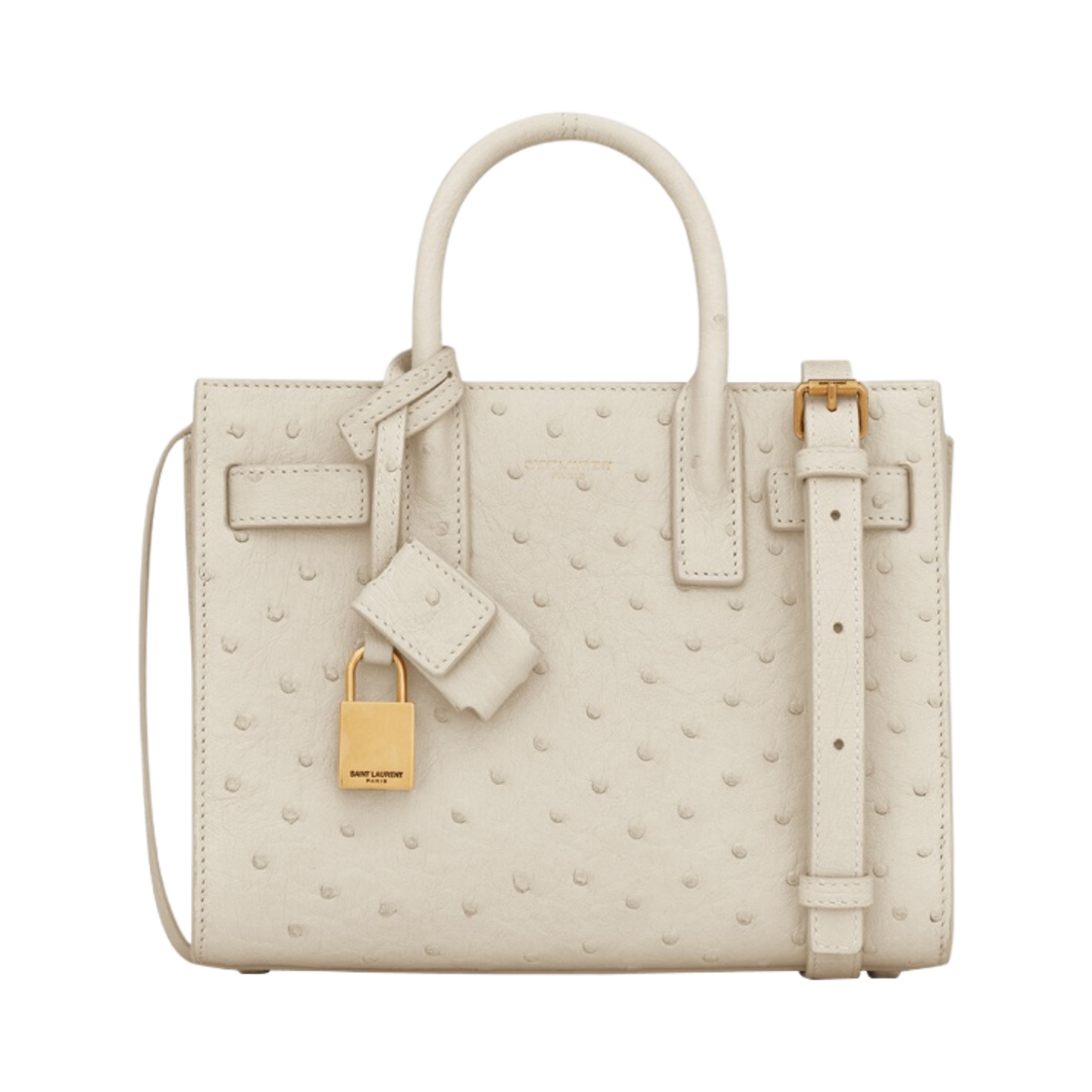 생로랑 삭 드 주르 나노 오스트리치 빈티지 화이트(Saint Laurent Sac De Jour Nano in Ostrich Vintage White) - 1