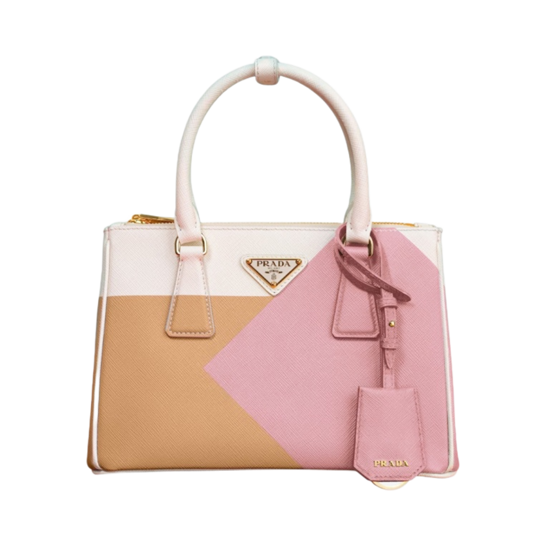 프라다 스몰 프라다 갤러리아 사피아노 스페셜 에디션 백 메이즈 옐로우 페탈 핑크(Prada Small Prada Galleria Saffiano Special Edition Bag Maize Yellow Petal Pink) - 1