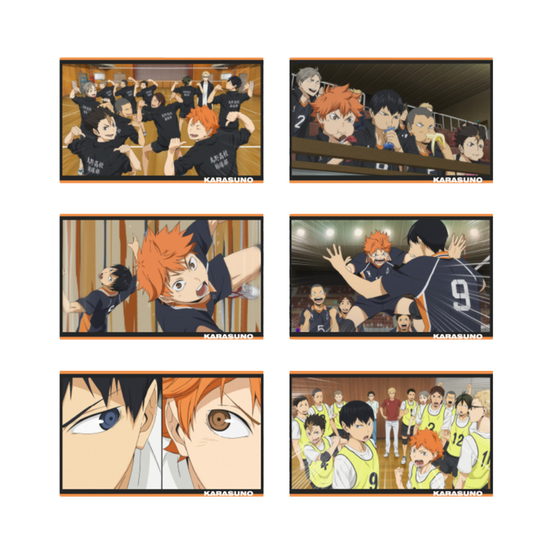 6977299620551 HAIKYU Game Still Cut Postcard 6 Types Collection Karasuno Ver.