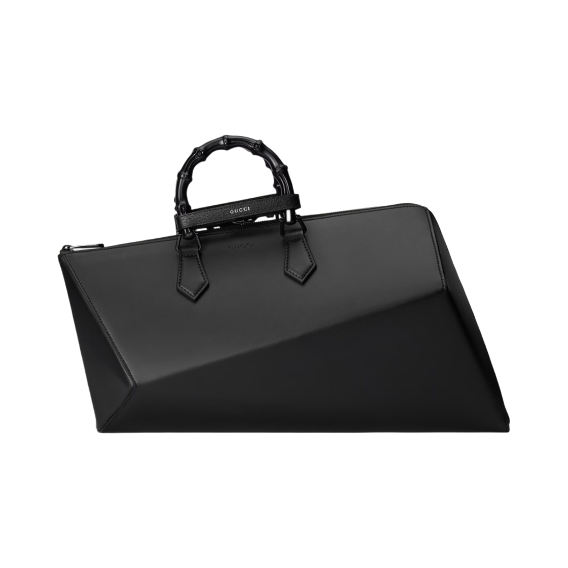 구찌 폴리곤 쉐이프 더플백 블랙 레더(Gucci Polygon-Shaped Duffle Bag Black Leather) - 1