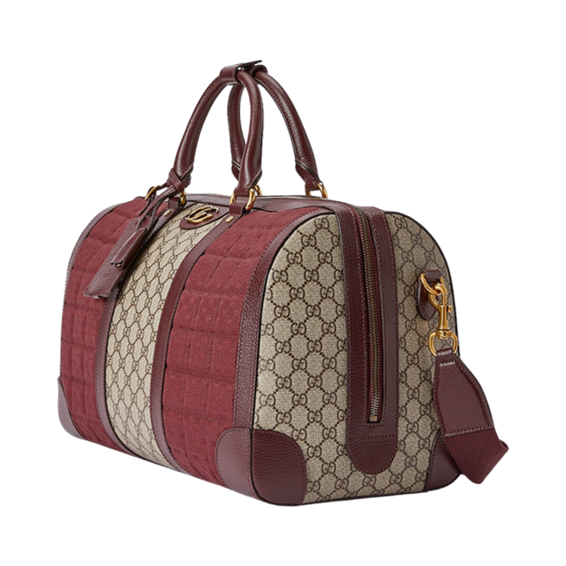 구찌 미니 GG 캔버스 스몰 더플백 버건디 GG 캔버스(Gucci Mini GG Canvas Small Duffle Bag Burgundy GG Canvas) - 2
