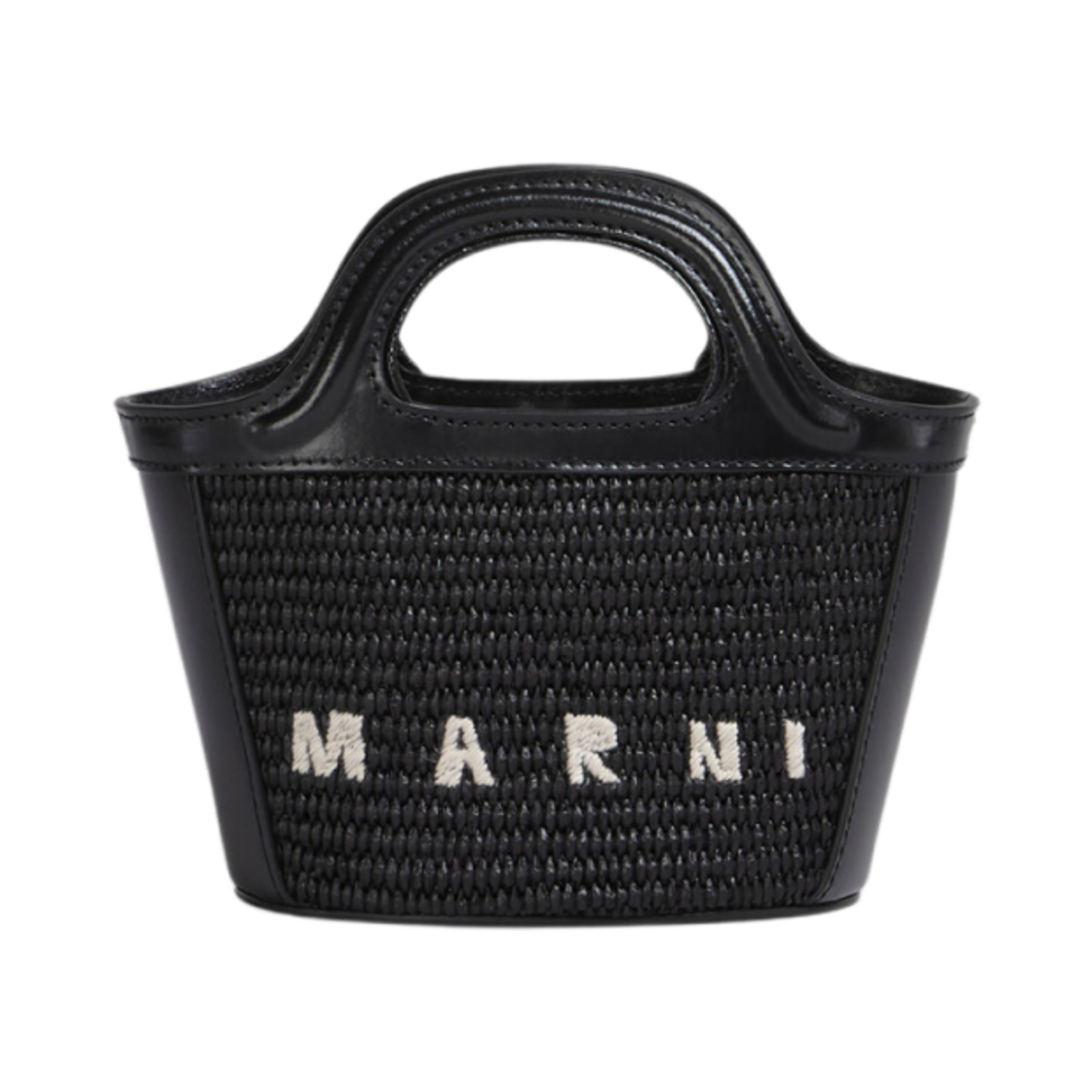 마르니 레더 & 라피아 트로피컬리아 마이크로백 블랙(Marni Leather & Raffia Tropicalia Micro Bag Black)