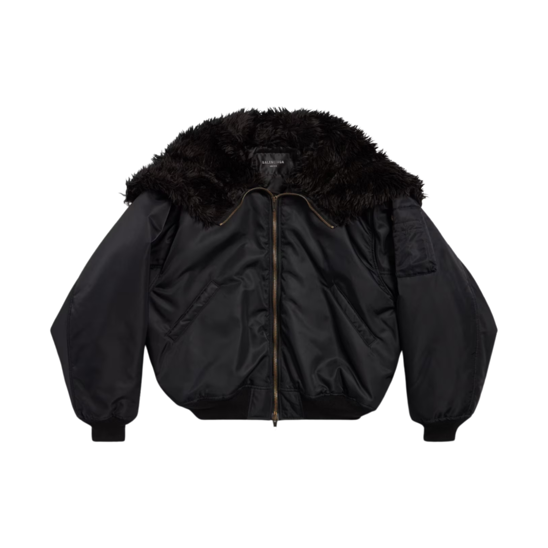 발렌시아가 후드 봄버 블랙