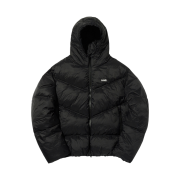 Suade Hooded Puffer Jacket Black
