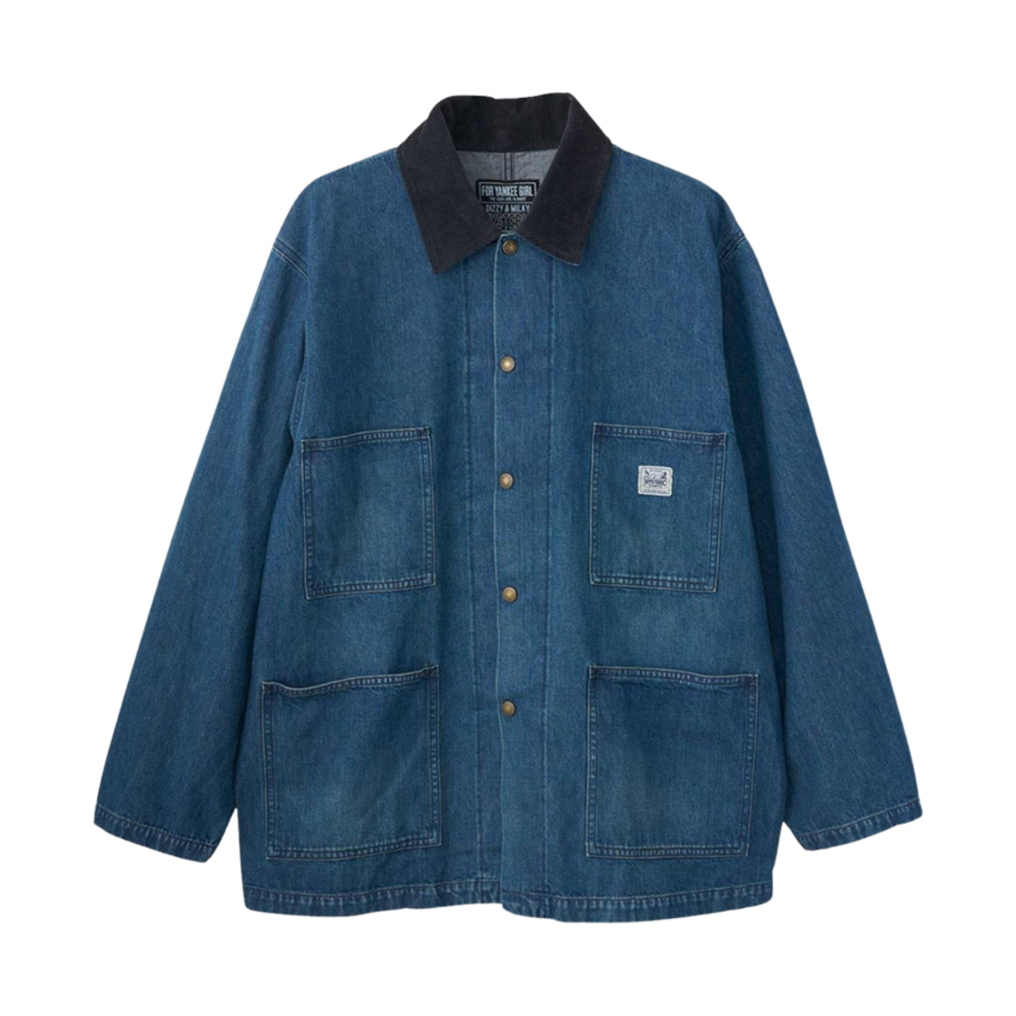 히스테릭 글래머 우먼 온 스컬 커버롤 자켓 라이트 인디고 블루(Hysteric Glamour Woman on Skull Coverall Jacket Light Indigo Blue) - 2
