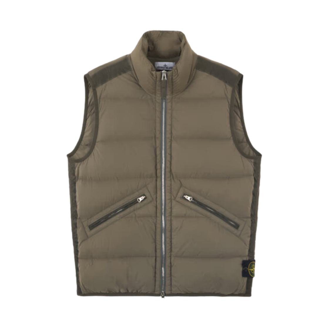 스톤 아일랜드 G0828 심리스 터널 나일론 다운-TC 다운 지퍼 베스트 위드 안티 드롭 월넛 브라운 - 24FW(Stone Island G0828 Seamless Tunnel Nylon Down-TC Down Zip Vest with Anti Drop Walnut Brown - 24FW)