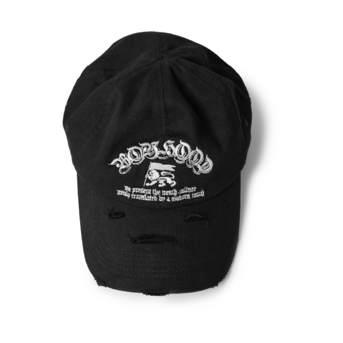 이티씨이 보이후드 디스트로이드 캡 블랙(ETCE Boy Hood Destroyed Cap Black)