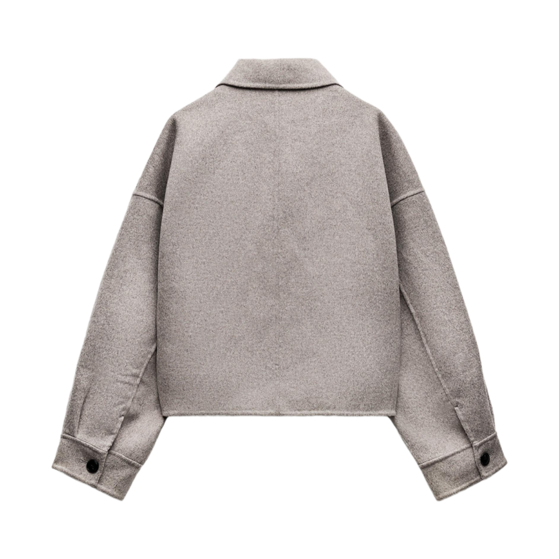 (W) 자라 ZW 컬렉션 더블 페이스드 울 블렌드 자켓 에크루 말((W) Zara ZW Collection Double-Faced Wool Blend Jacket Ecru Marl) - 2