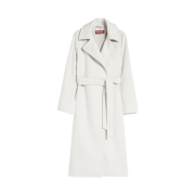 (W) Max Mara Bcollag Wool Robe-Style Coat Beige