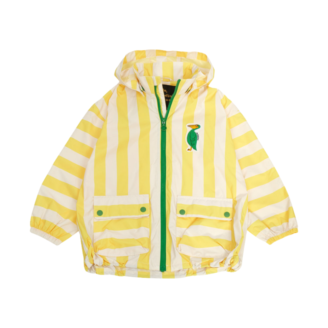 (키즈) 미니 로디니 로고 윈드브레이커 자켓 옐로우((Kids) Mini Rodini Logo Windbreaker Jacket Yellow)