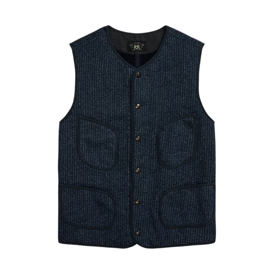 더블알엘 프린티드 인디고 플리스 베스트 네이비 멀티(Double RL Printed Indigo Fleece Vest Navy Multi)