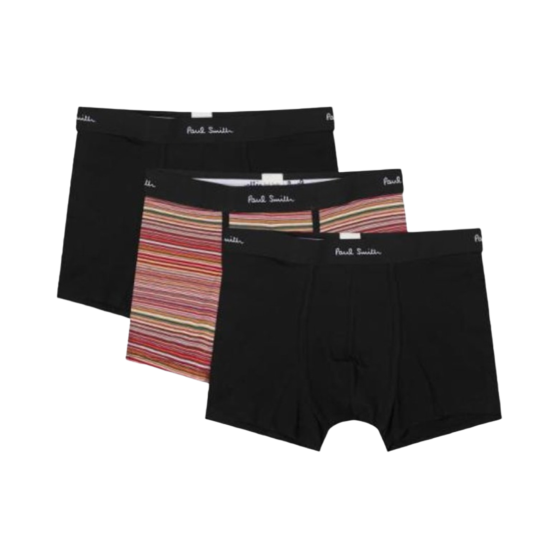 M1A-914-M3PKJ-79 Paul Smith Signature Stripe Plain Boxer Briefs Black Multi Color (3 Pack)