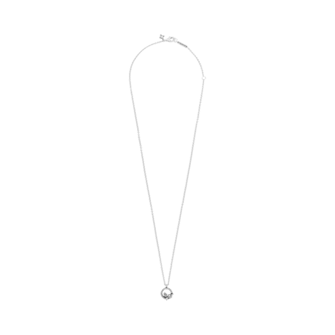 (W) 판도라 스파클링 허바리움 서클 & 클러스터 펜던트 네클리스 스털링 실버 클리어((W) Pandora Sparkling Herbarium Circle & Cluster Pendant Necklace Sterling Silver Clear)