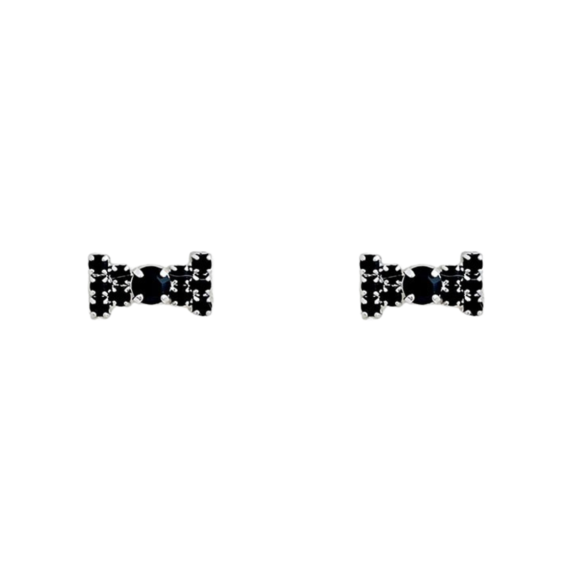 L244MER040_BK lovememonster Minimal Cubic Ribbon Earrings Black
