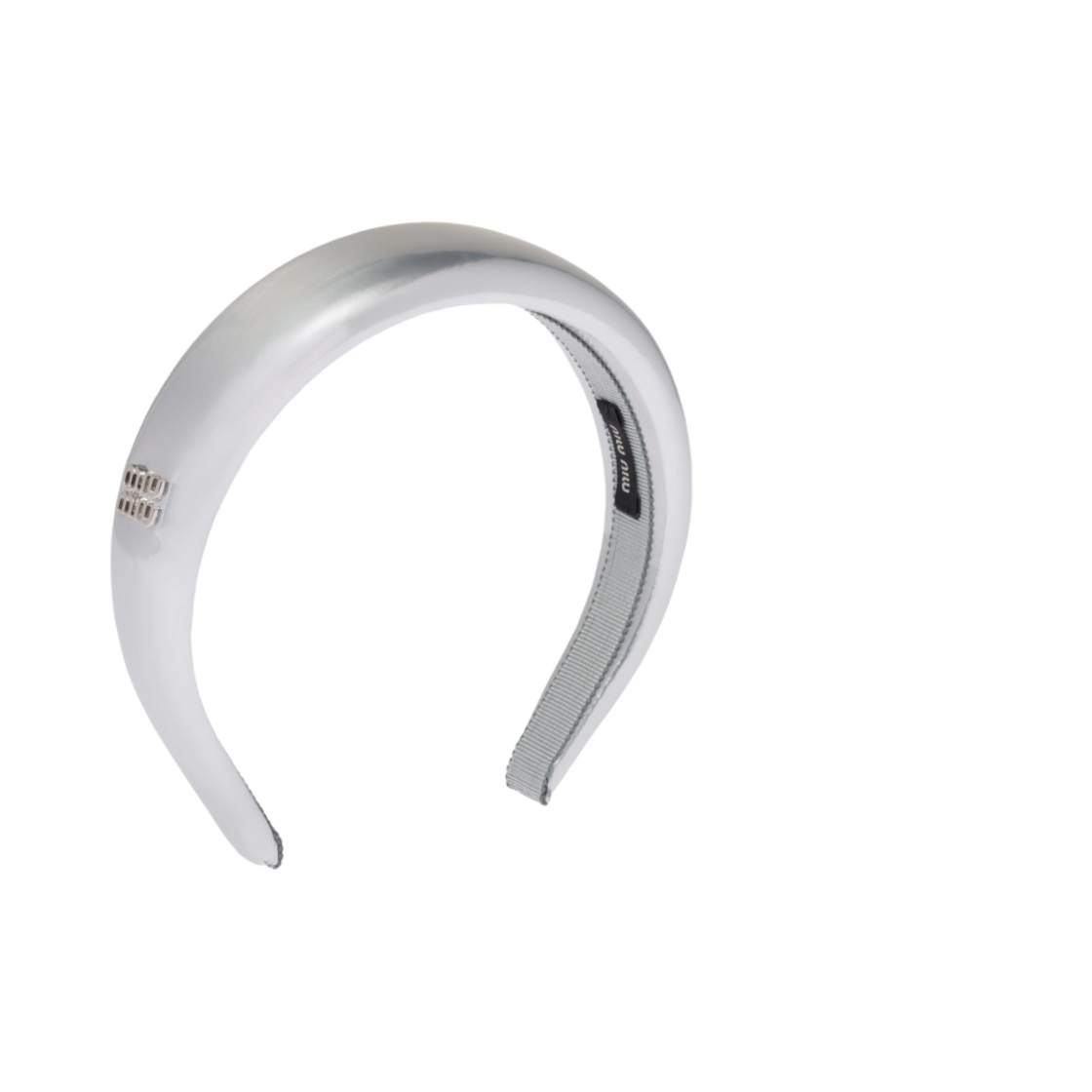 (W) 미우 미우 패브릭 헤드밴드 실버((W) Miu Miu Fabric Headband Silver) - 1