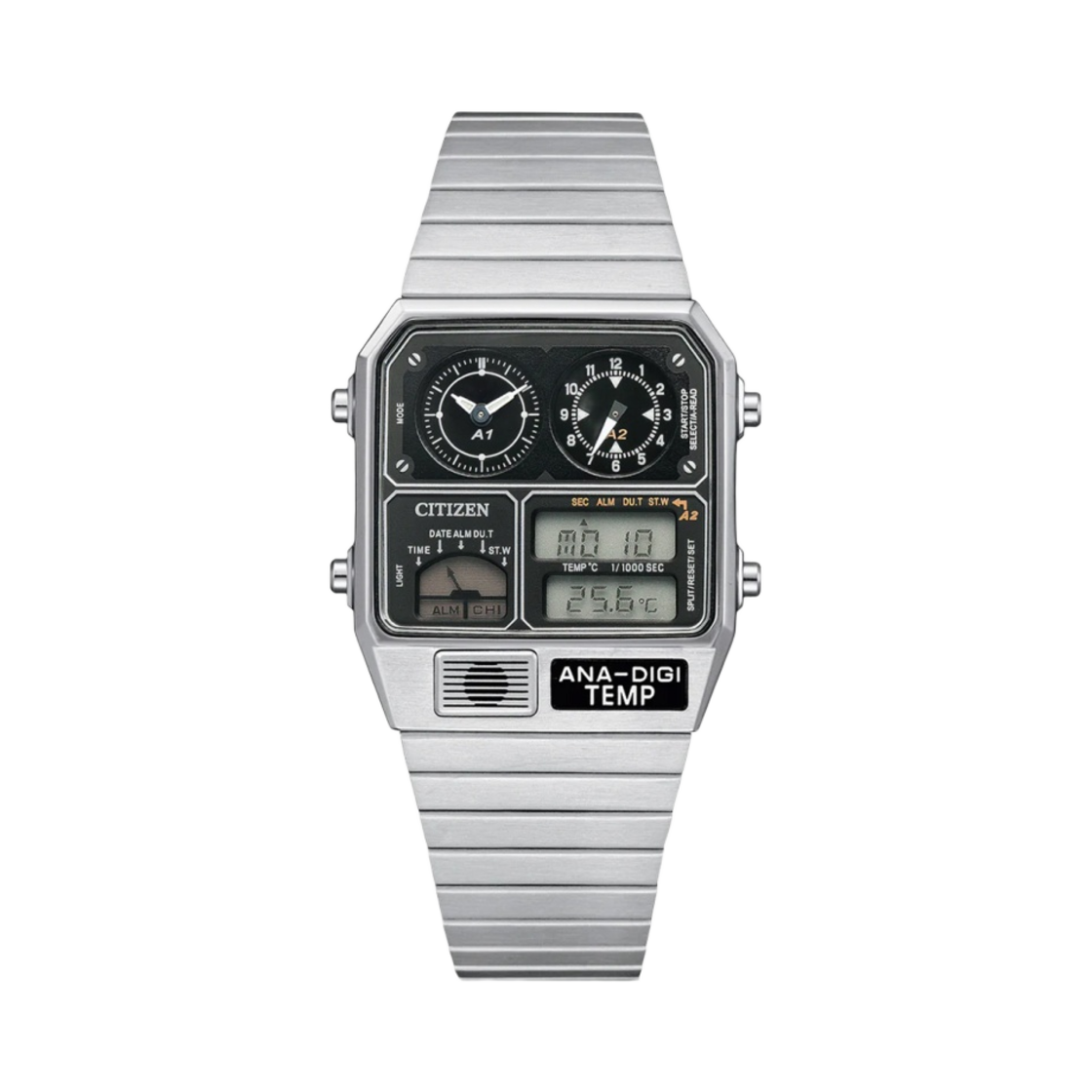 시티즌 크로노그래프 쿼츠 33mm 스테인리스 스틸 실버(Citizen Chronograph Quartz 33mm Stainless Steel Silver)