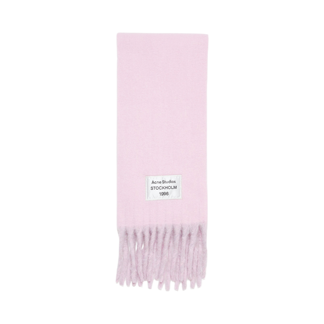 CA0343-AN4 Acne Studios Fringed Muffler Logo Label Pink Lilac