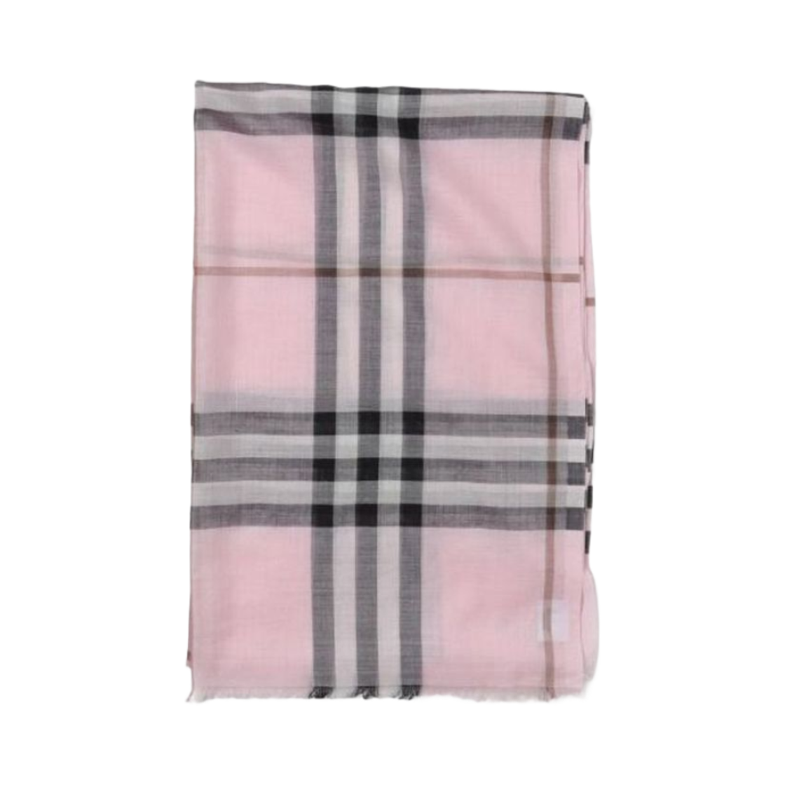 8078781 Burberry Check Wool Silk Scarf Pink