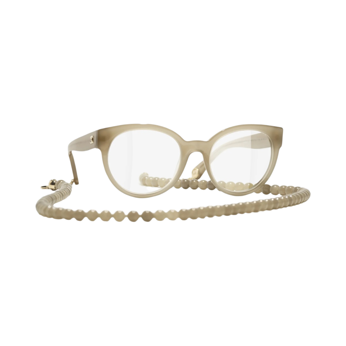샤넬 버터플라이 프레임 아세테이트 글래스 펄 & 다크 베이지 골드(Chanel Butterfly Eyeglasses Acetate Glass Pearls & Dark Beige Gold) - 2
