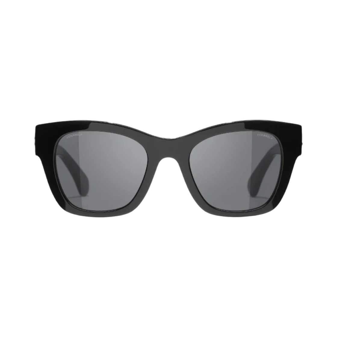 샤넬 스퀘어 선글라스 아세테이트 & 블랙 프레임 그레이 렌즈 인터내셔널 핏(Chanel Square Sunglasses Acetate & Black Frame Grey Lenses International Fit)