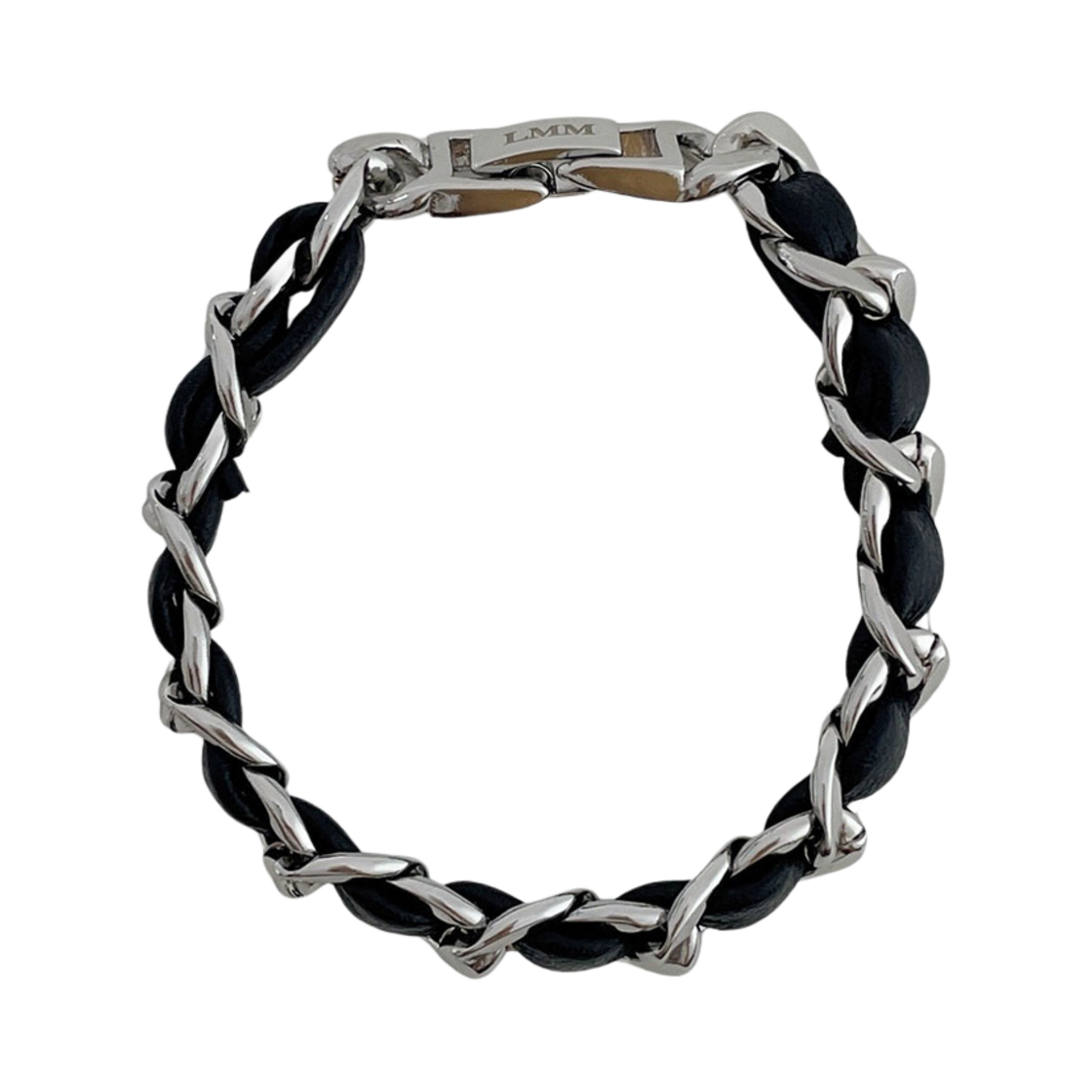 러브미몬스터 시크 가족 리본 체인 브레이슬릿 블랙(lovememonster Chic Leather Ribbon Chain Bracelet Black)