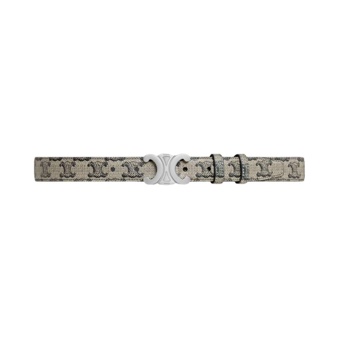 45AKA2APM-02SI Celine Medium Triomphe Belt in Triomphe Canvas Beige