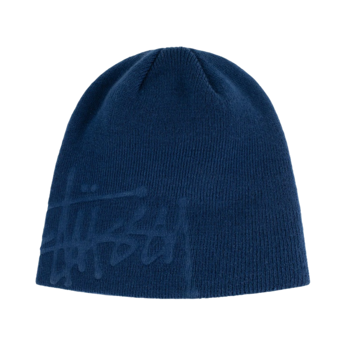 스투시 디보스드 스탁 로고 비니 네이비(Stussy Debossed Stock Logo Beanie Navy) - 1