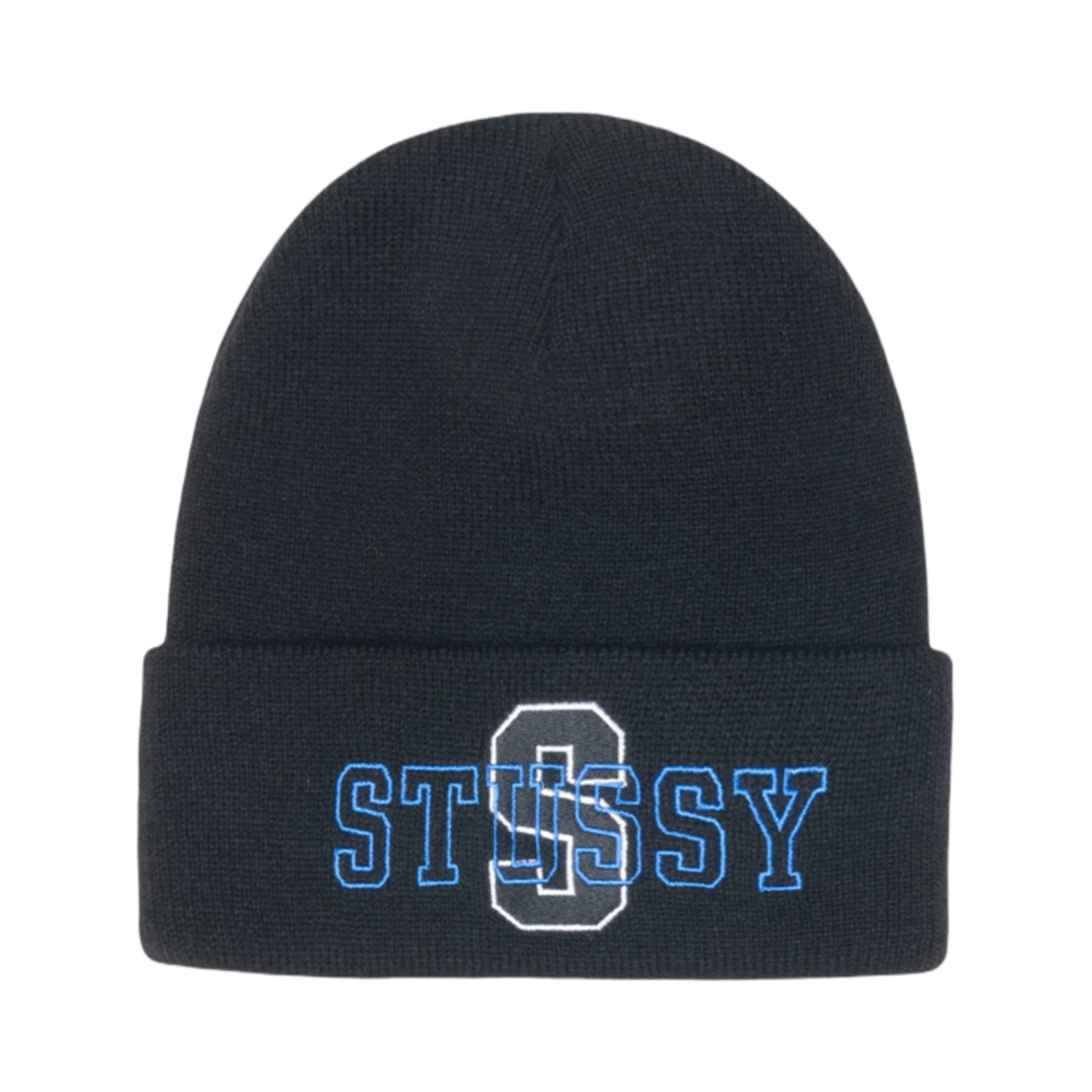 1321229 Stussy Varsity S Cuff Beanie Black