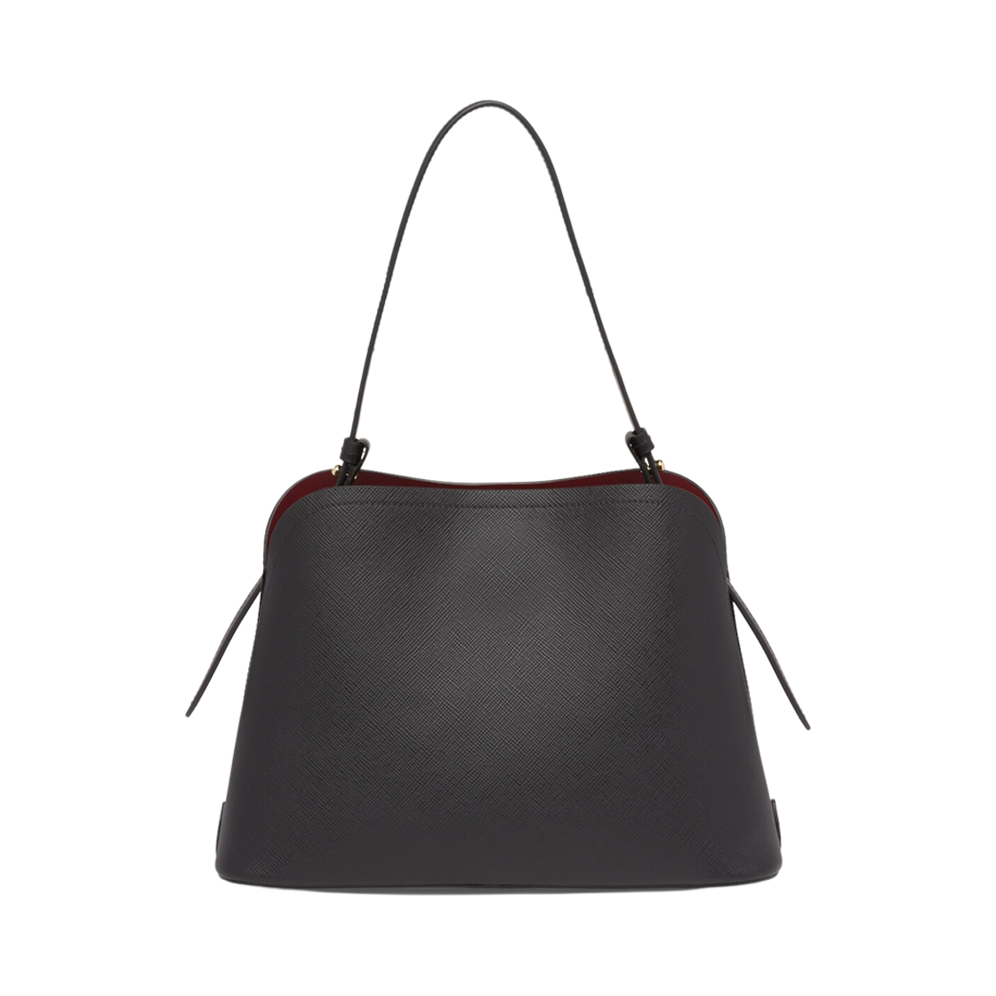 프라다 사피아노 레더 프라다 마티니 백 블랙 세리스(Prada Saffiano Leather Prada Matinee Bag Black Cerise) - 2