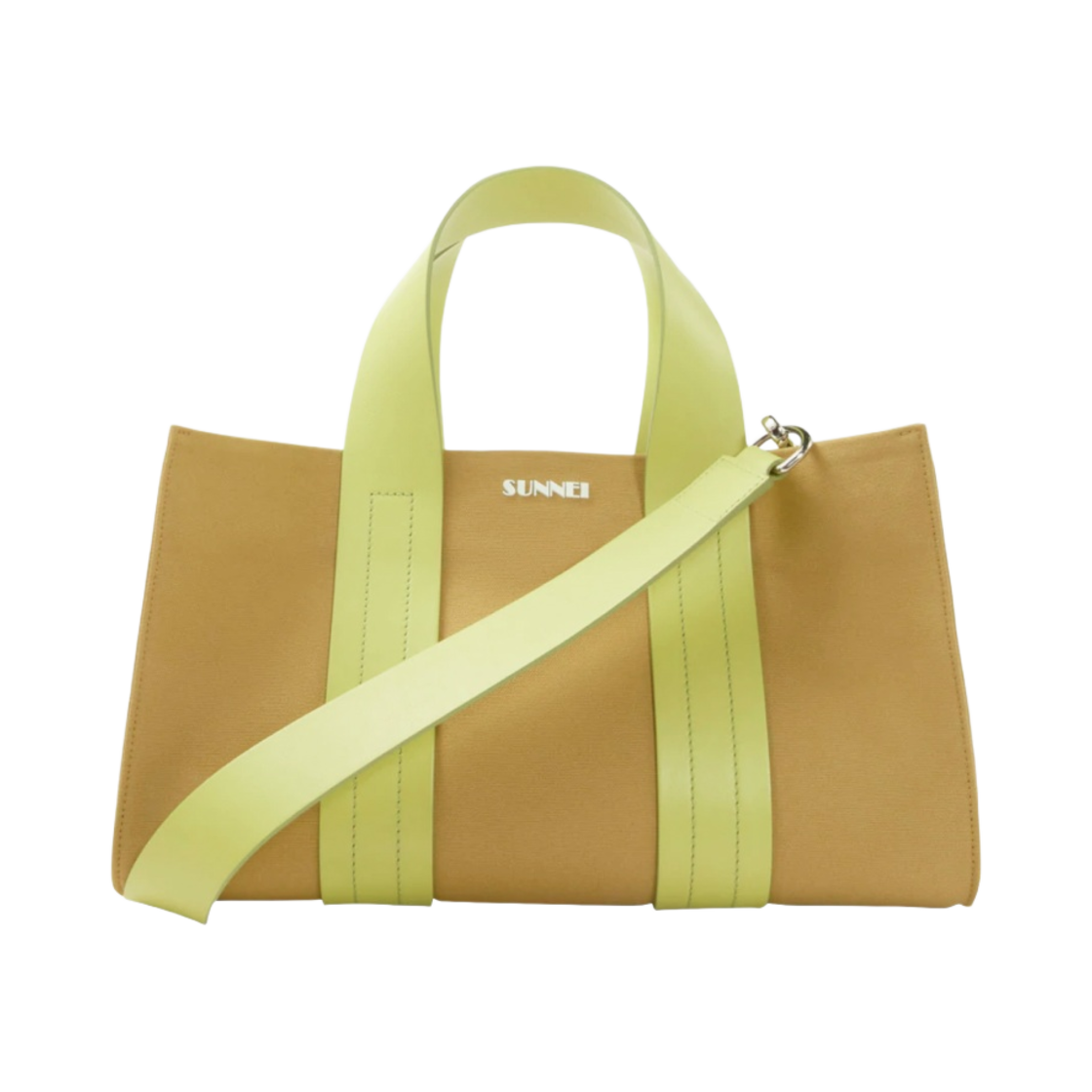 - Sunnei Mini Parallelepipedo Messenger Bag Beige Light Green