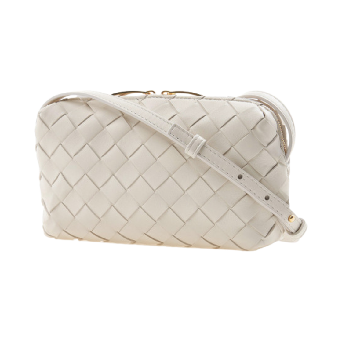 609407V48C49644 Bottega Veneta Intrecciato Crossbody Bag Ivory