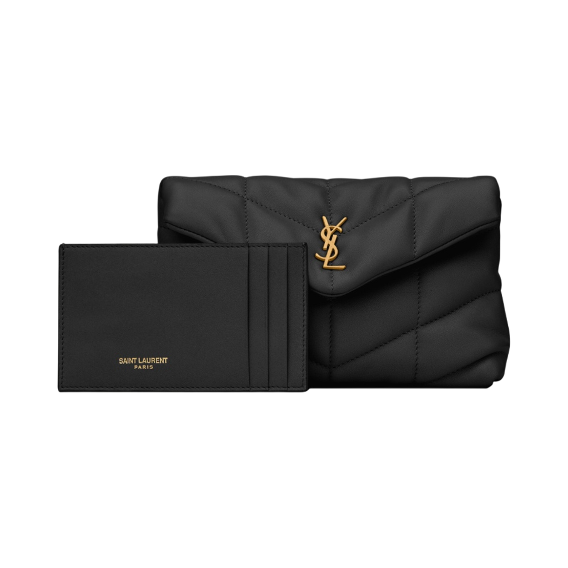생로랑 퀼티드 램스킨 퍼퍼 스몰 파우치 블랙(Saint Laurent Puffer Small Pouch in Quilted Lambskin Black) - 2