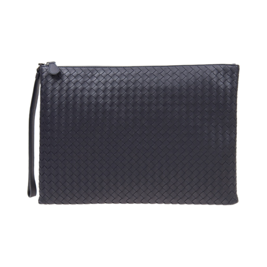 Bottega Veneta Intrecciato Strap Clutch Navy