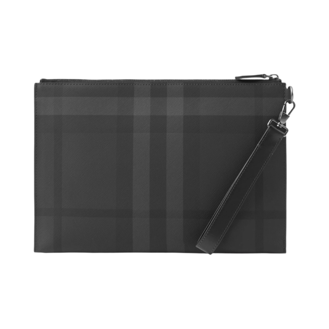 버버리 체크 라지 지퍼 파우치 차콜(Burberry Check Large Zip Pouch Charcoal) - 2
