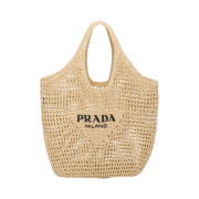 Prada Raffia Tote Bag Tan