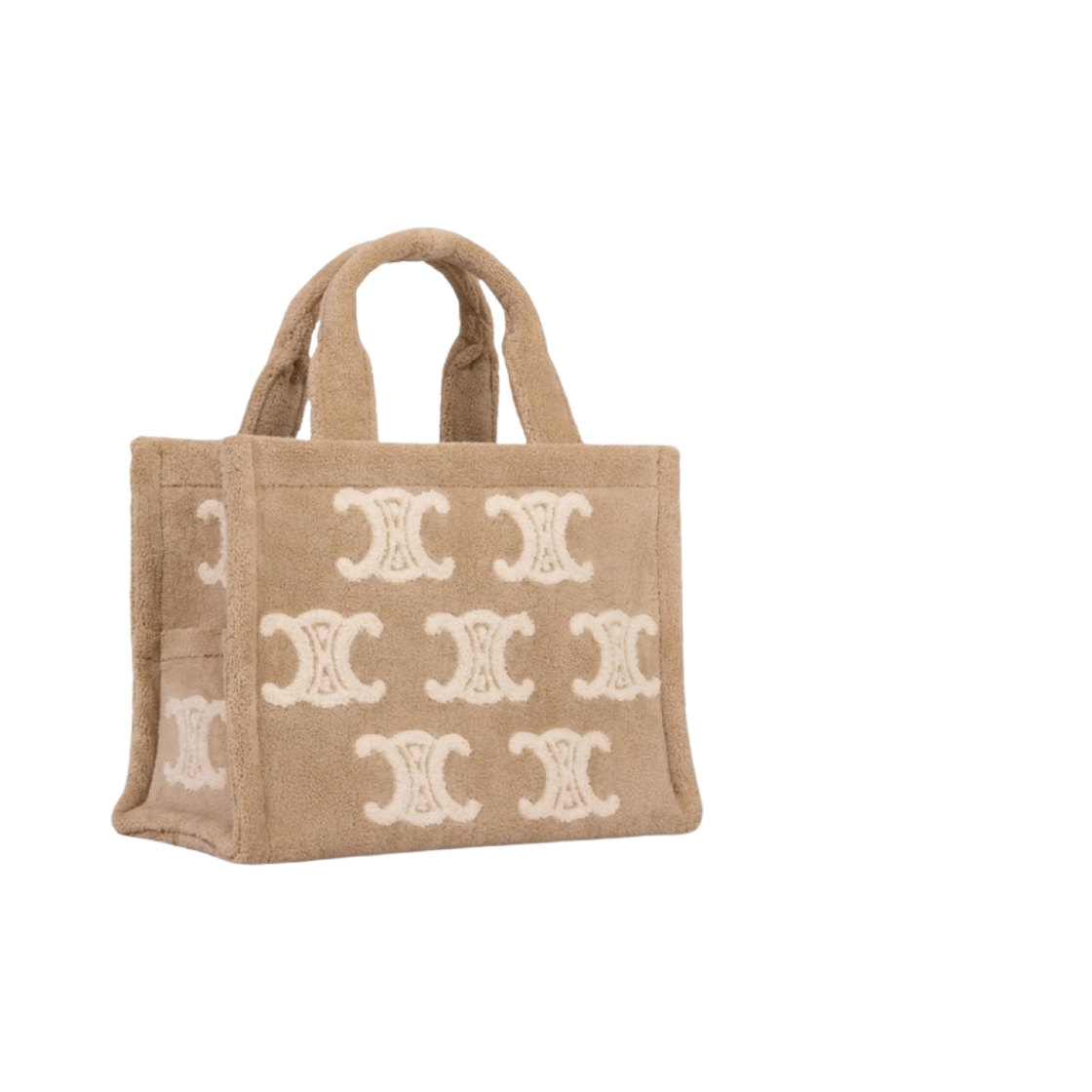 셀린느 스몰 카바스 타이스 텍스타일 트리옹프 올오버 베이지 탄(Celine Small Cabas Thais in Textile with Triomphe All-Over Beige Tan) - 2