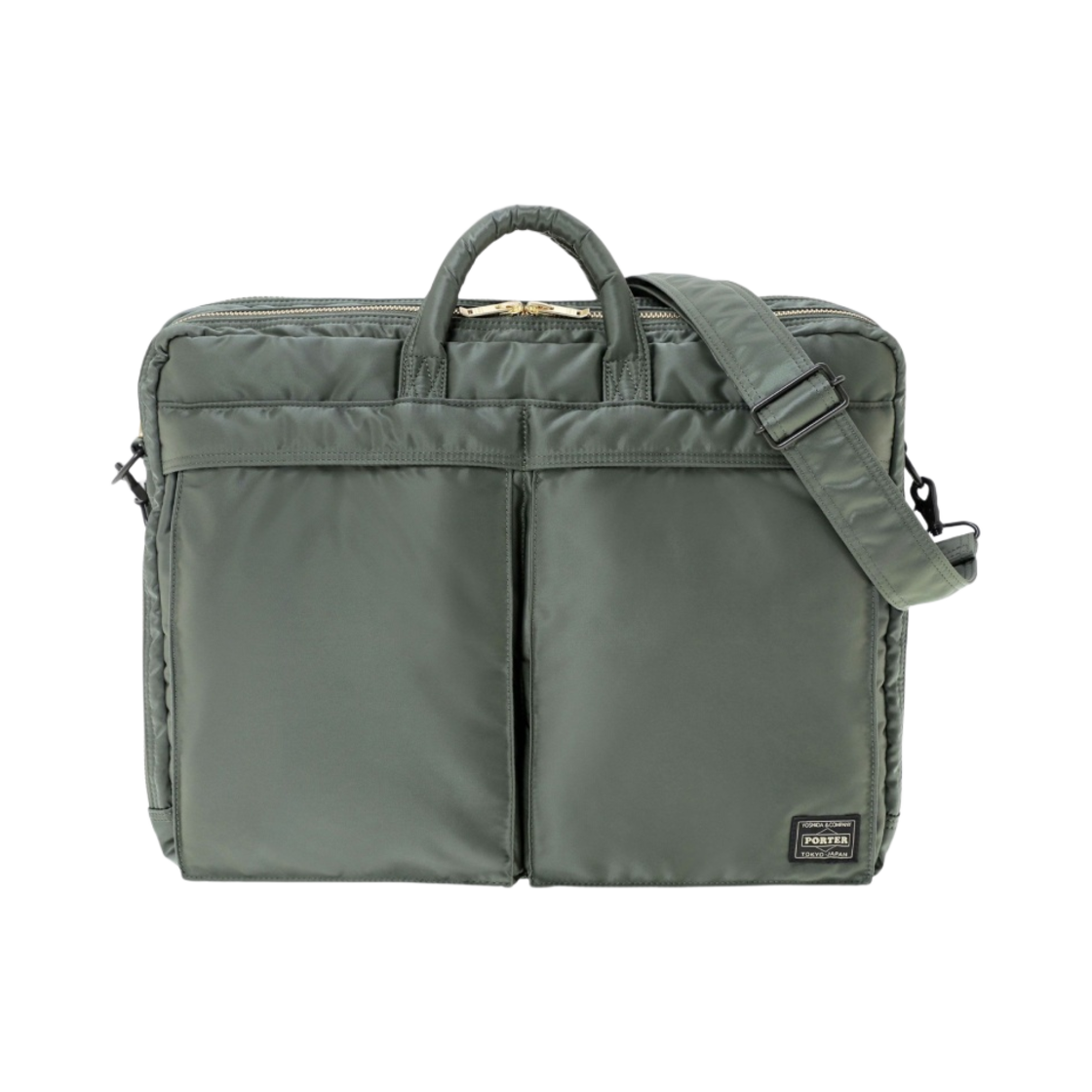 포터 올 뉴 탱커 투웨이 도큐먼트백 집 세이지 그린(Porter All New Tanker 2Way Document Bag Zip Sage Green)